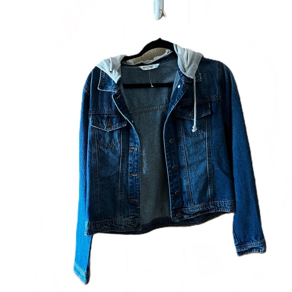 Hoodie Jean Jacket - Picture 1 of 5
